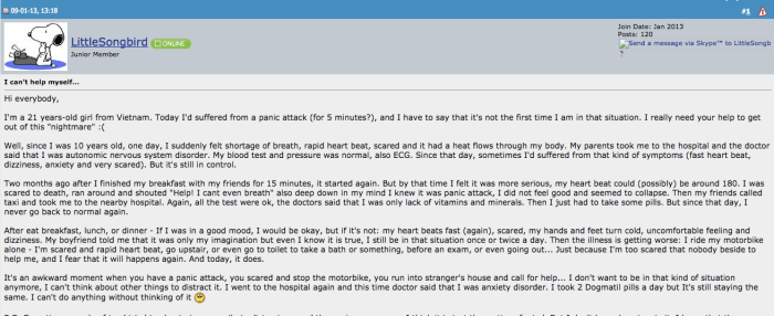 Bài post đầu tiên của tôi trên nomorepanic vào tháng 1 năm 2013.